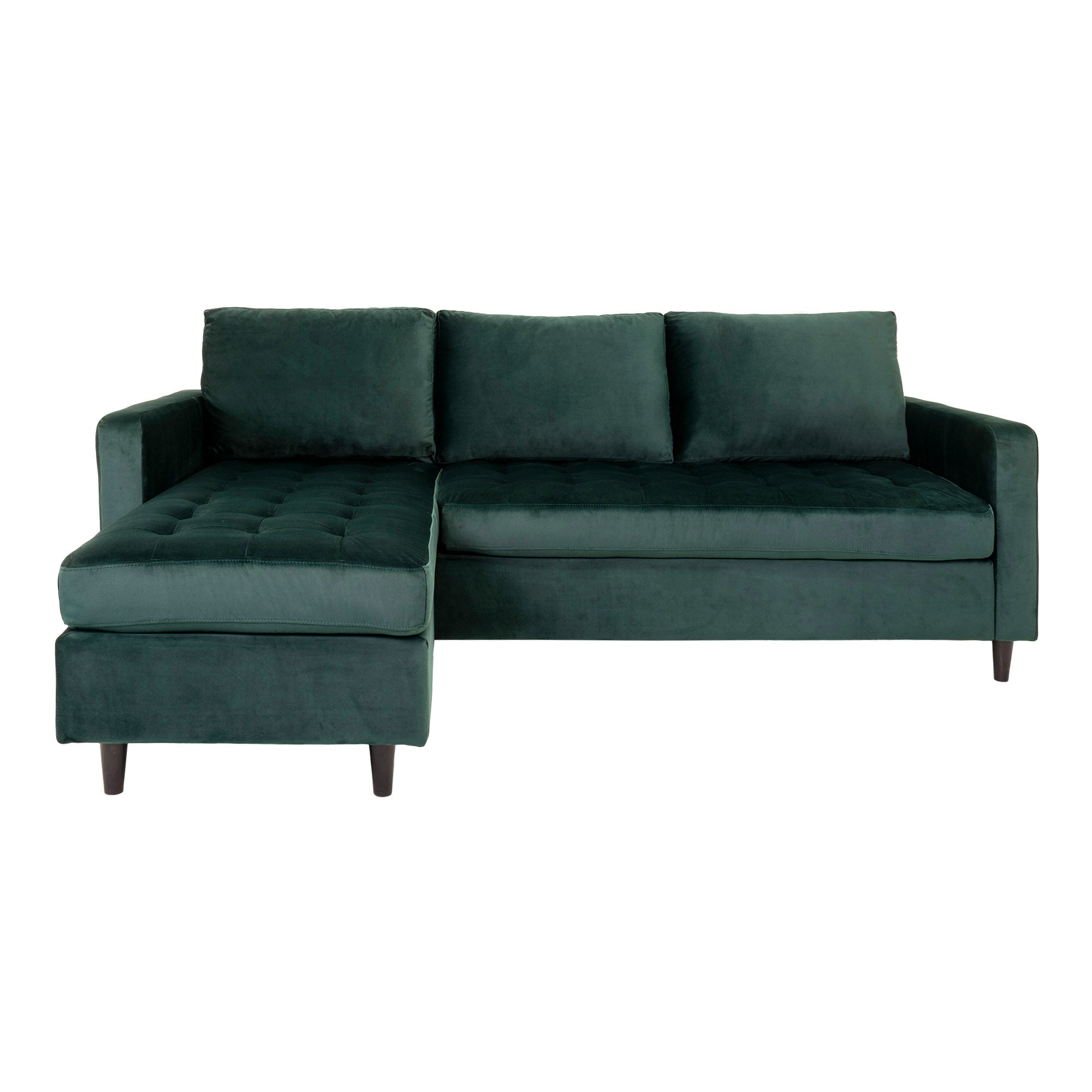 Firenze Sofa - Sofa I Velour, Mørkegrøn Med Sorte Træben, Hn1006 ⎮ 5713917008308 ⎮ 1301506 