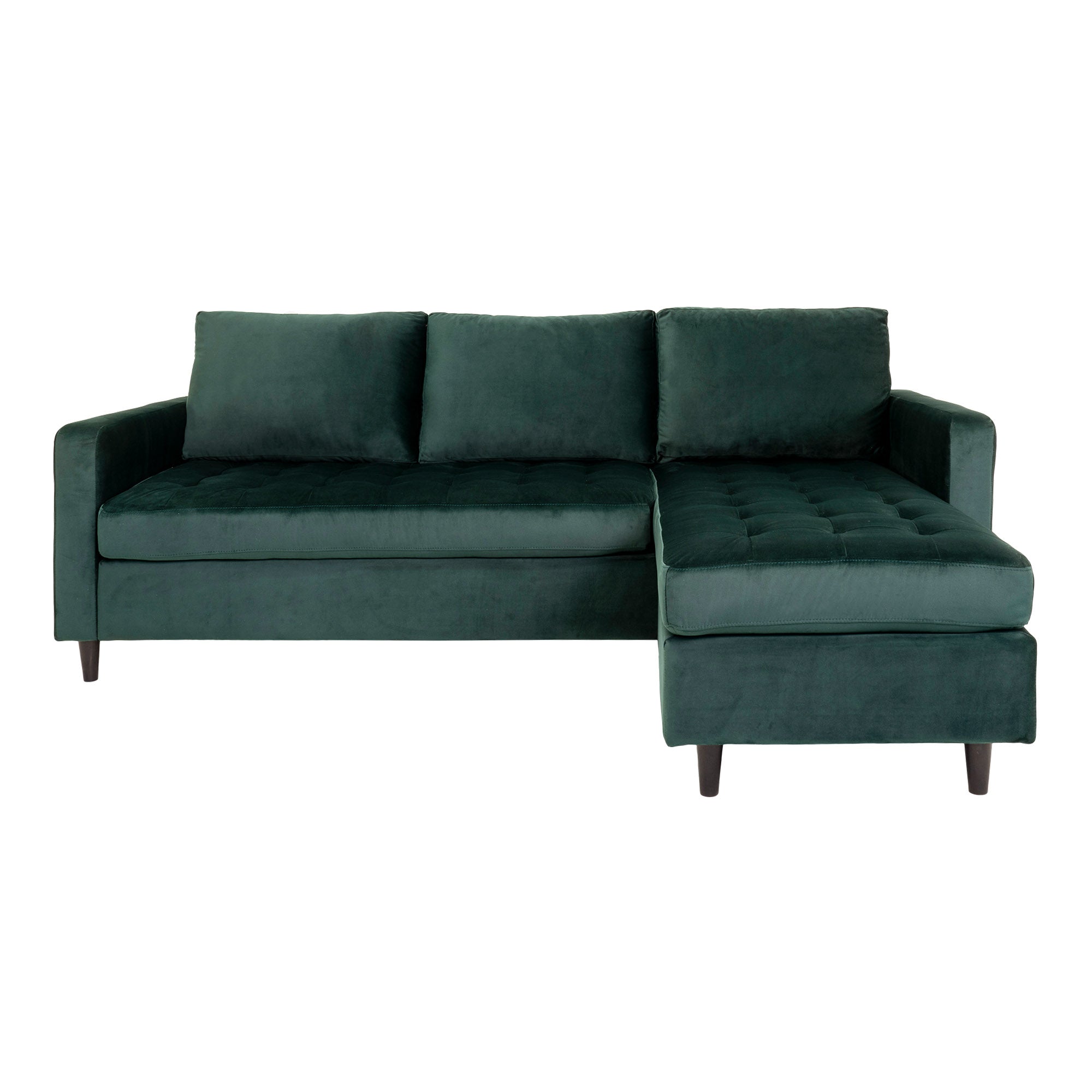 Firenze Sofa - Sofa I Velour, Mørkegrøn Med Sorte Træben, Hn1006 ⎮ 5713917008308 ⎮ 1301506 