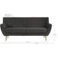 Monte 3 Personers Sofa - 3 Personers Sofa, Mørkegrå Med Natur Træben, Hn1045 ⎮ 5713917026562 ⎮ 1301537 