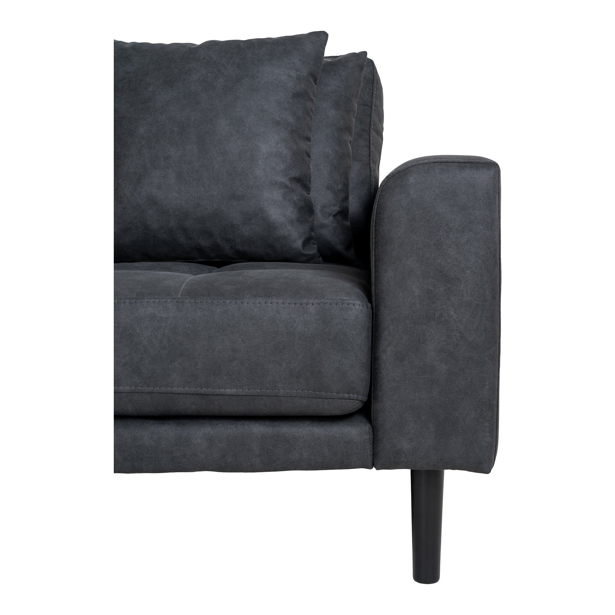 Lido Lounge Sofa - Lounge Sofa, Venstrevendt I Mørkegrå Microfiber Med Fire Puder Og Sort Træben, Hn1000 ⎮ 5713917030293 ⎮ 1301613 