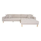  Lido Lounge Sofa - Lounge Sofa, Højrevendt I Beige Meleret Med Fire Puder Og Natur Træben, Hn1015 ⎮ 5713917036318 ⎮ 1301614 