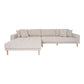 Lido Lounge Sofa - Lounge Sofa, Venstrevendt I Beige Meleret Med Fire Puder Og Natur Træben, Hn1015 ⎮ 5713917036332 ⎮ 1301615 