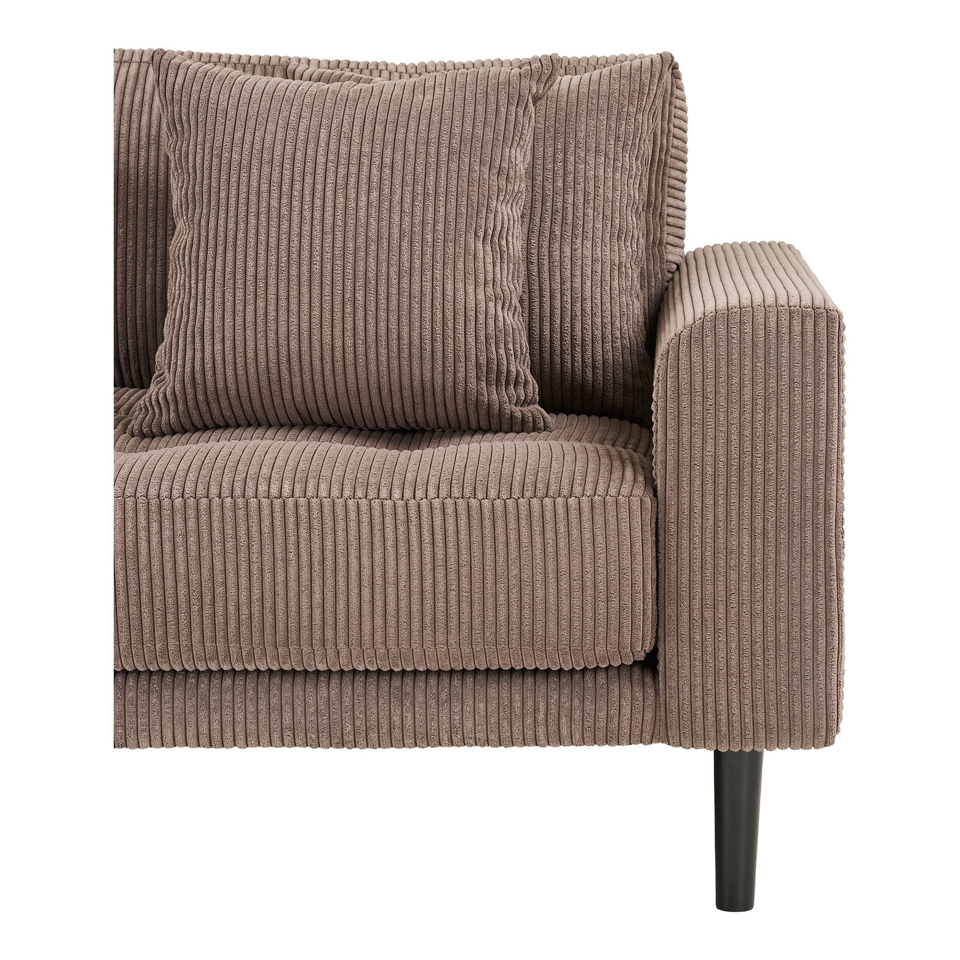 Lido Lounge Sofa - Lounge Sofa, Venstrevendt I Brun Fløjl Med Fire Puder Og Sorte Træben Hn1423 ⎮ 5713917041824 ⎮ 1301616 
