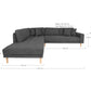 Lido Hjørnesofa Åben Ende - Hjørnesofa Åben Ende, Venstrevendt I Mørkegrå Med Fire Puder Og Natur Træben Hn1045 ⎮ 5713917027972 ⎮ 1301653 