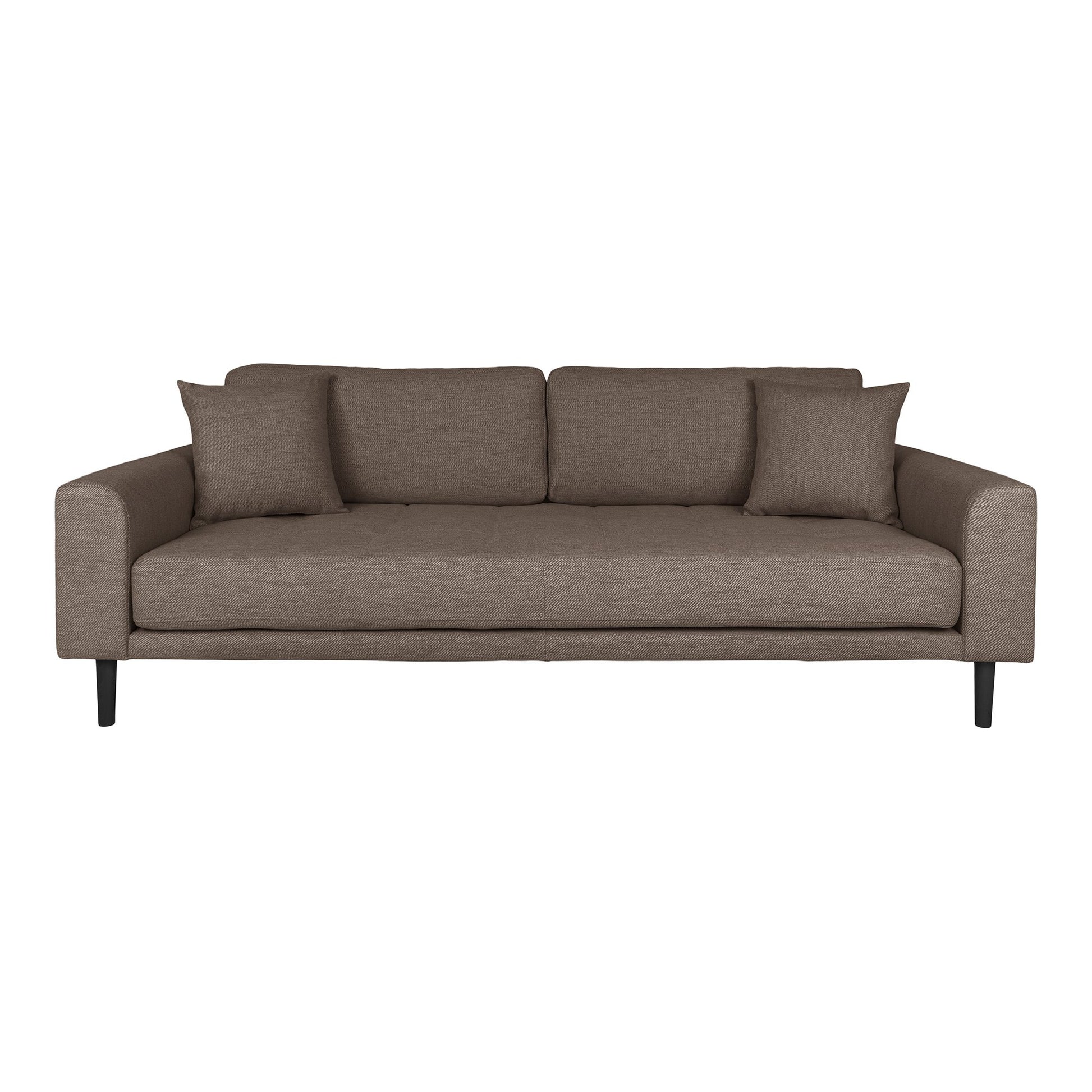 Lido 3 Personers Sofa - 3 Personers Sofa, Brun Med To Puder Og Sorte Træben Hn1055 ⎮ 5713917029778 ⎮ 1301754 