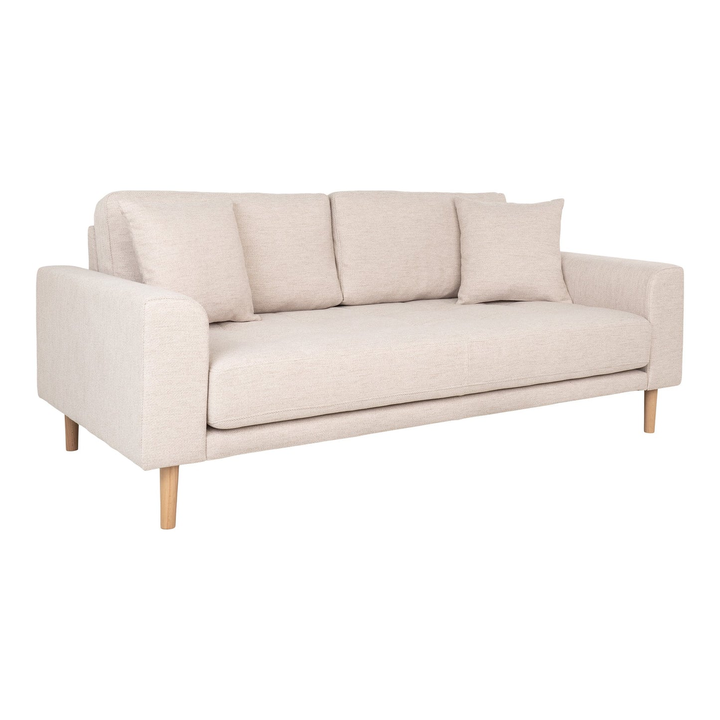 Lido 2,5 Personers Sofa - 2,5 Personers Sofa, Sand Med To Puder Og Natur Træben, Hn1050 ⎮ 5713917025787 ⎮ 1301803 