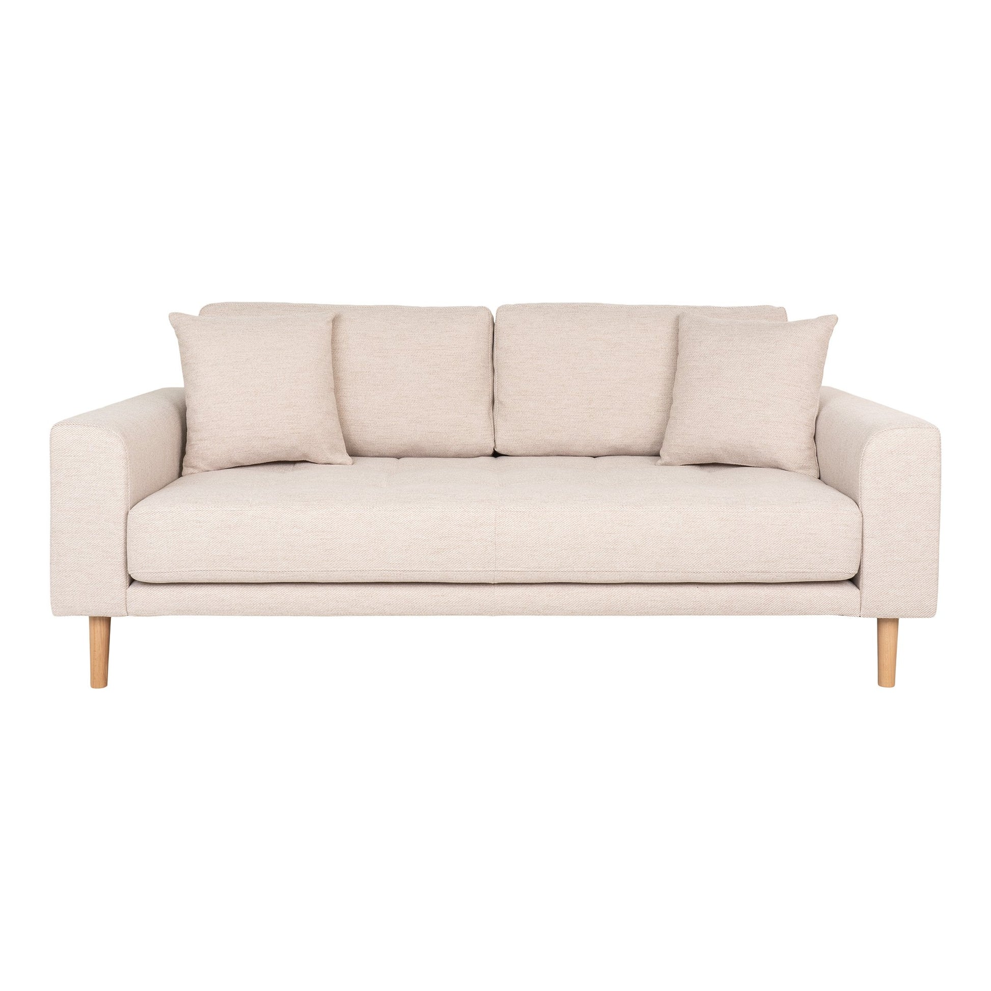 Lido 2,5 Personers Sofa - 2,5 Personers Sofa, Sand Med To Puder Og Natur Træben, Hn1050 ⎮ 5713917025787 ⎮ 1301803 