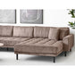 Lido U-Sofa Åben Ende - U-Sofa Åben Ende, Højrevendt I Brun Fløjl Med Fire Puder Og Sorte Træben Hn1423 ⎮ 5713917042326 ⎮ 1330006 