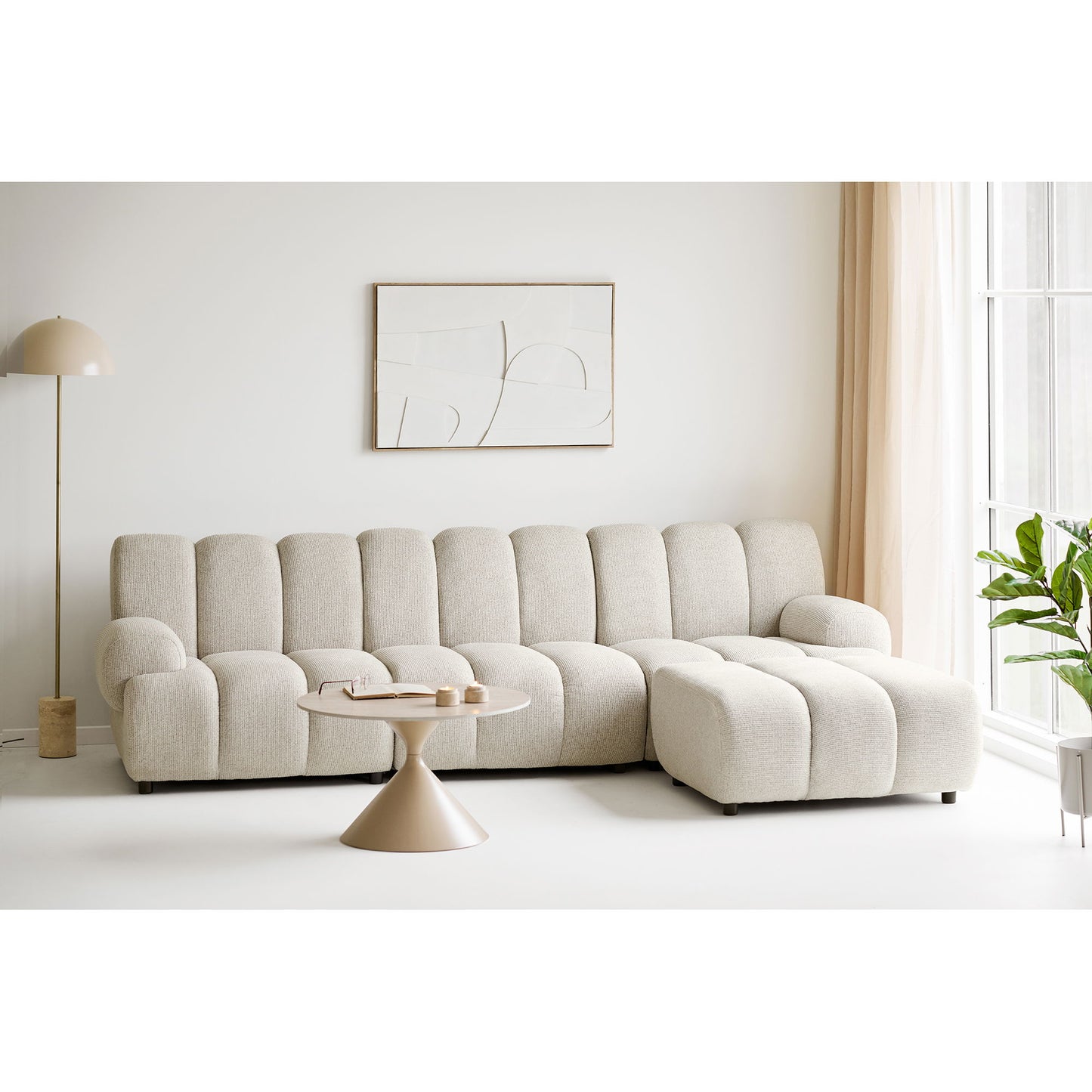 Taza 3,5 Personers Modulsofa M/Puf - 3,5 Personers Modulsofa M/Puf, Sand, Højrevendt Hn1422 ⎮ 5713917044818 ⎮ 1360005 