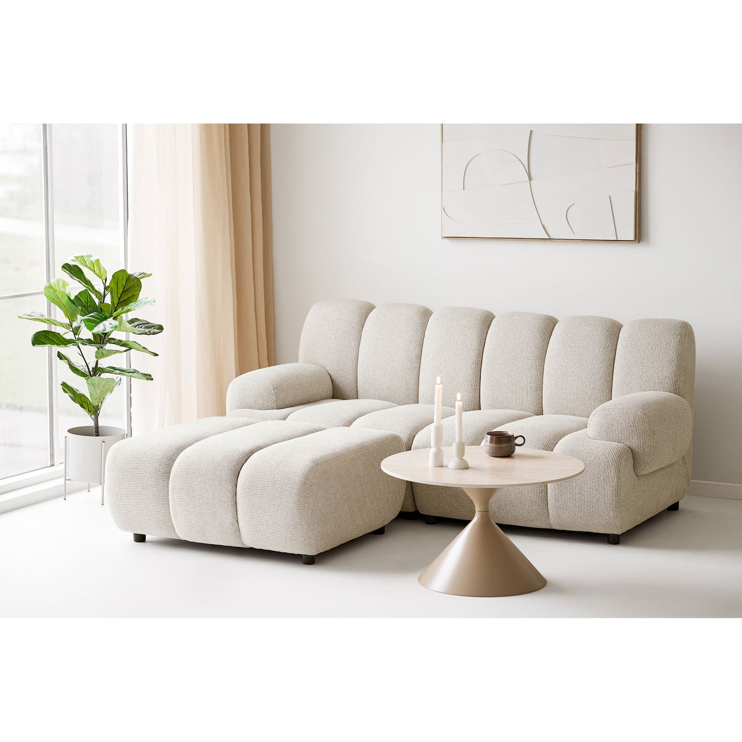 Taza 2,5 Personers Modulsofa M/Puf - 2,5 Personers Modulsofa M/Puf, Sand, Venstrevendt Hn1422 ⎮ 5713917044832 ⎮ 1360008 
