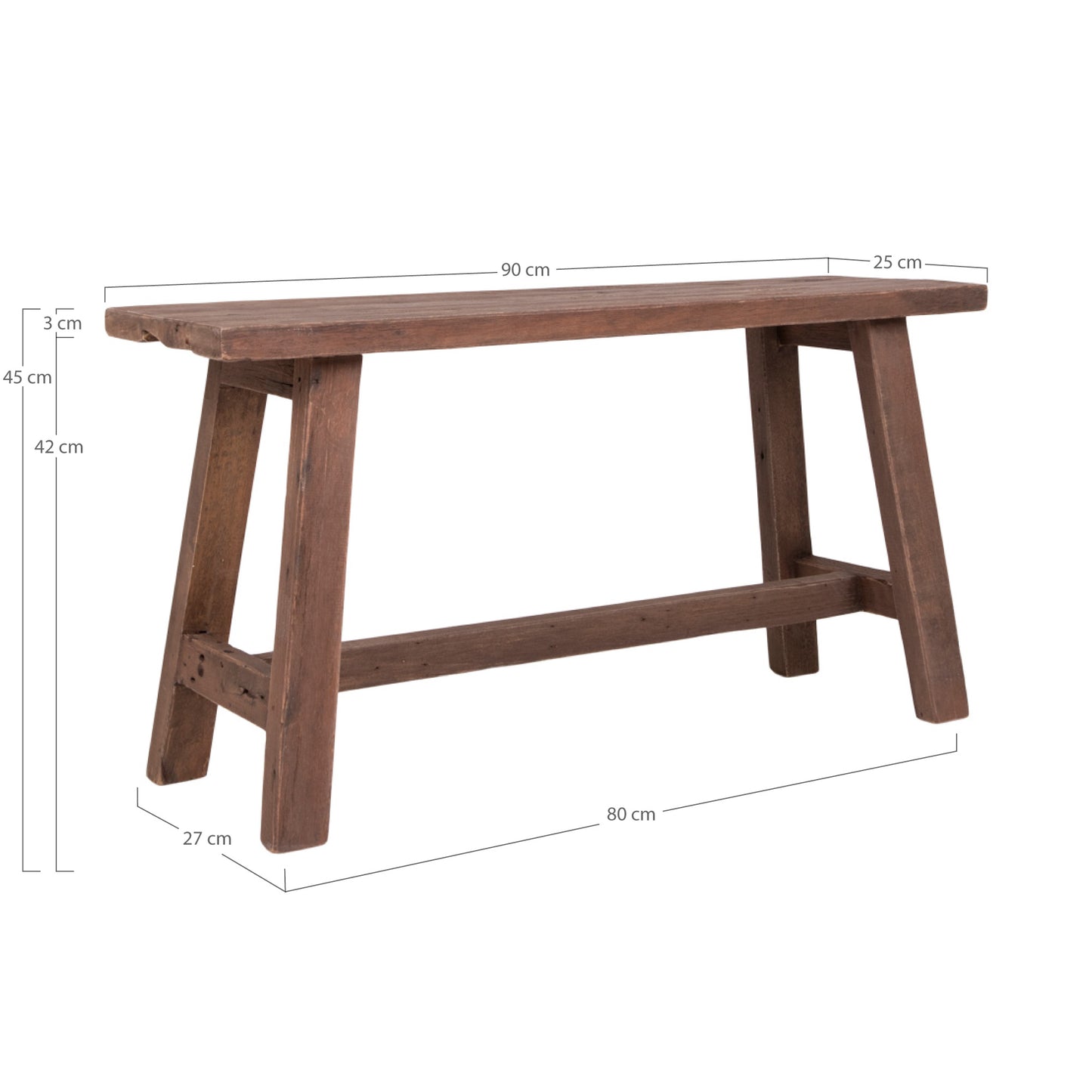 Barcelona Bænk - Bænk, Teak, Natur, 90X25X45 Cm ⎮ 5713917006236 ⎮ 1401011 