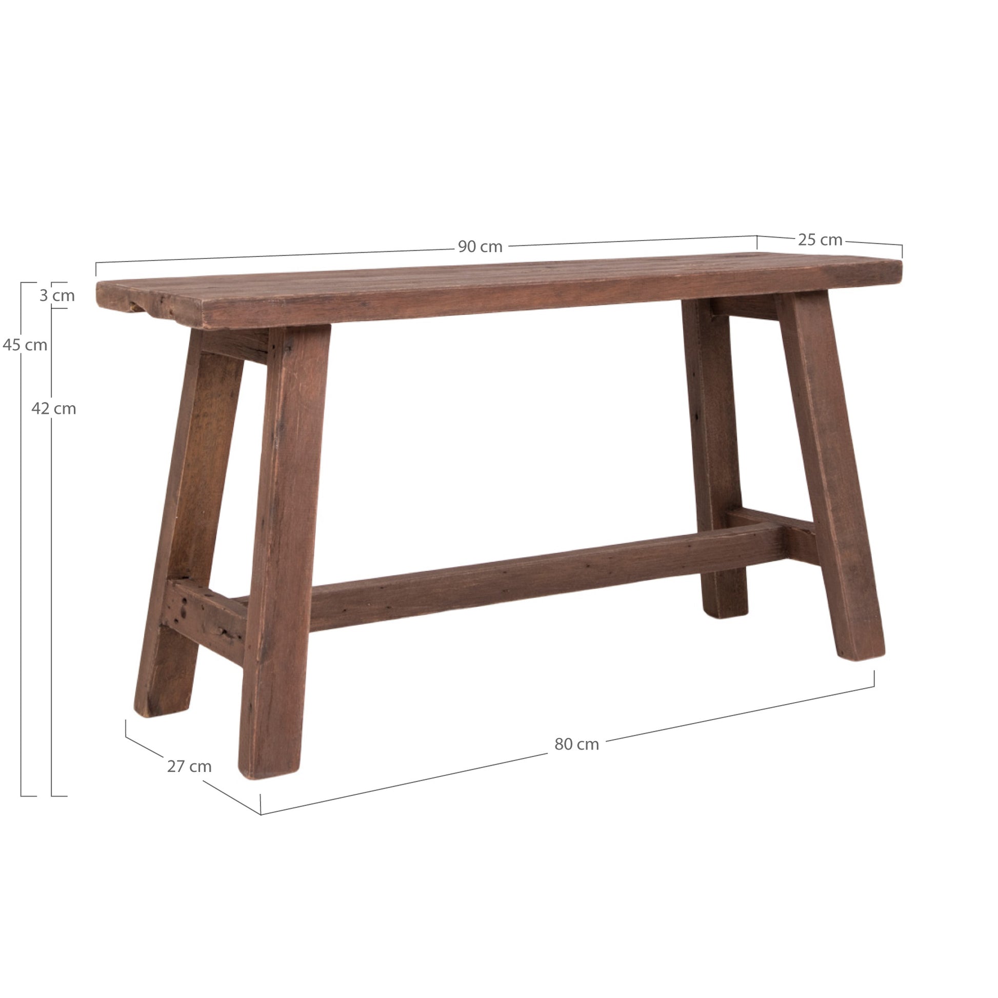 Barcelona Bænk - Bænk, Teak, Natur, 90X25X45 Cm ⎮ 5713917006236 ⎮ 1401011 