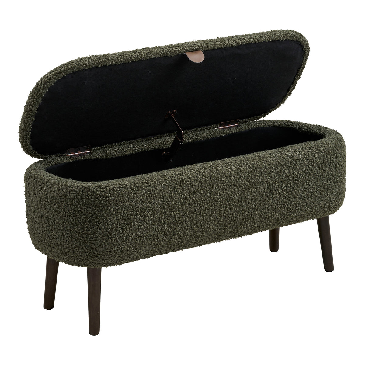 Harlow Bænk - Bænk Med Opbevaring, Teddy, Grøn 95X37X45 Cm, Hn1301 ⎮ 5713917046393 ⎮ 1401311 