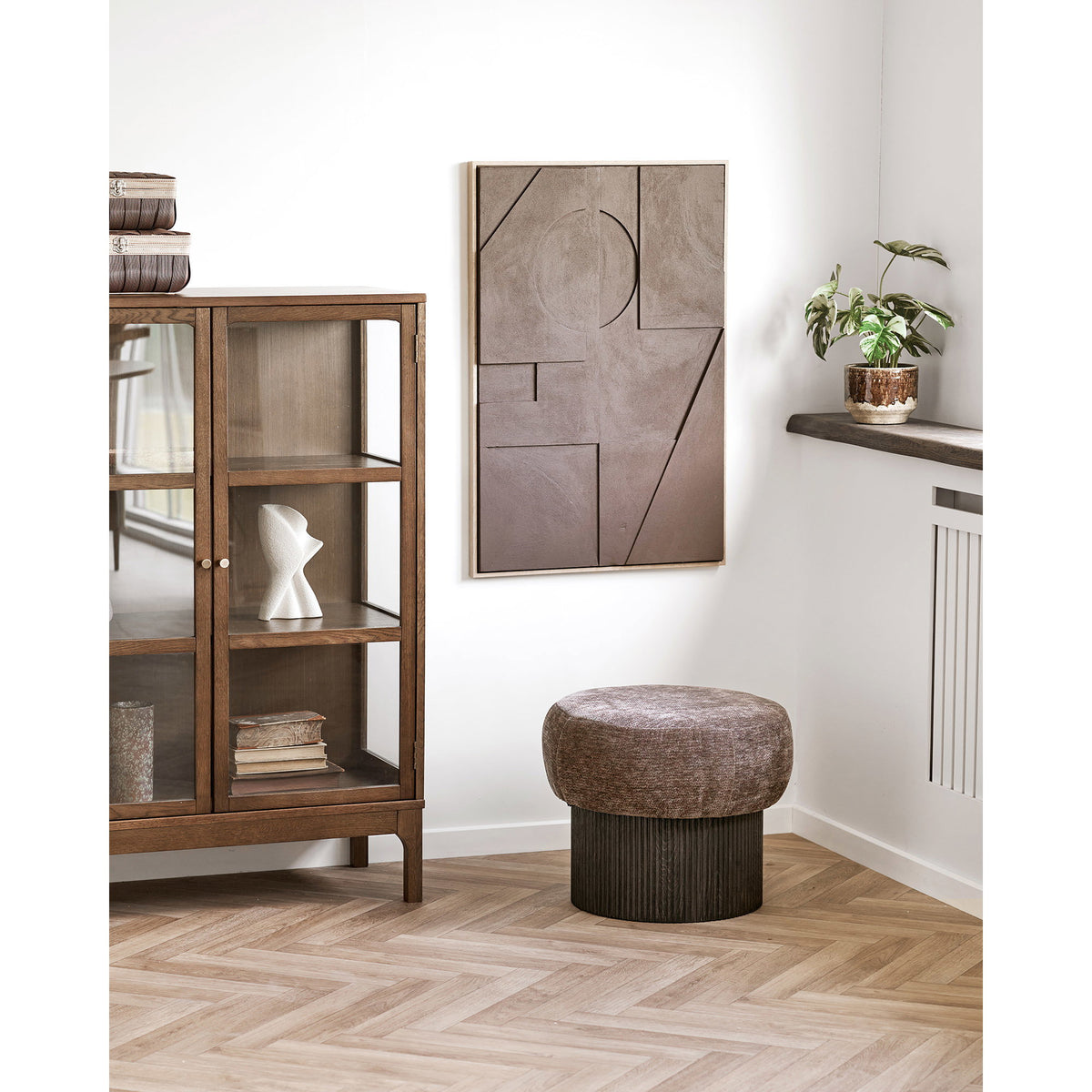 Christchurch Puf - Puf, Chenille Låg, Mørkebrun Ø52X42 Cm, Hn1324 ⎮ 5713917046386 ⎮ 1501094 