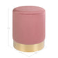 Gamby Puf - Puf, Velour, Rosa, Messing Farvet Kant Ø34X43 Cm, Hn1214 ⎮ 5713917004577 ⎮ 1504020 