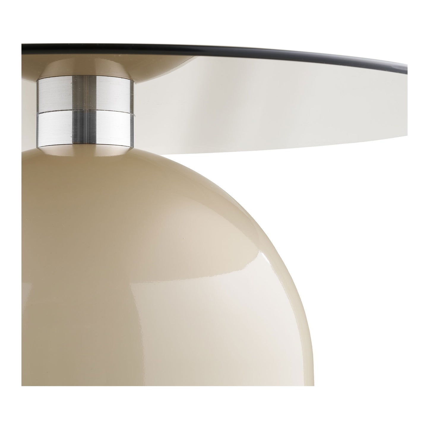 Ravello Sofabord - Sofabord, Hærdet Glas/Metal, Grå/Beige  Ø70X33 Cm ⎮ 5713917042654 ⎮ 2101210 