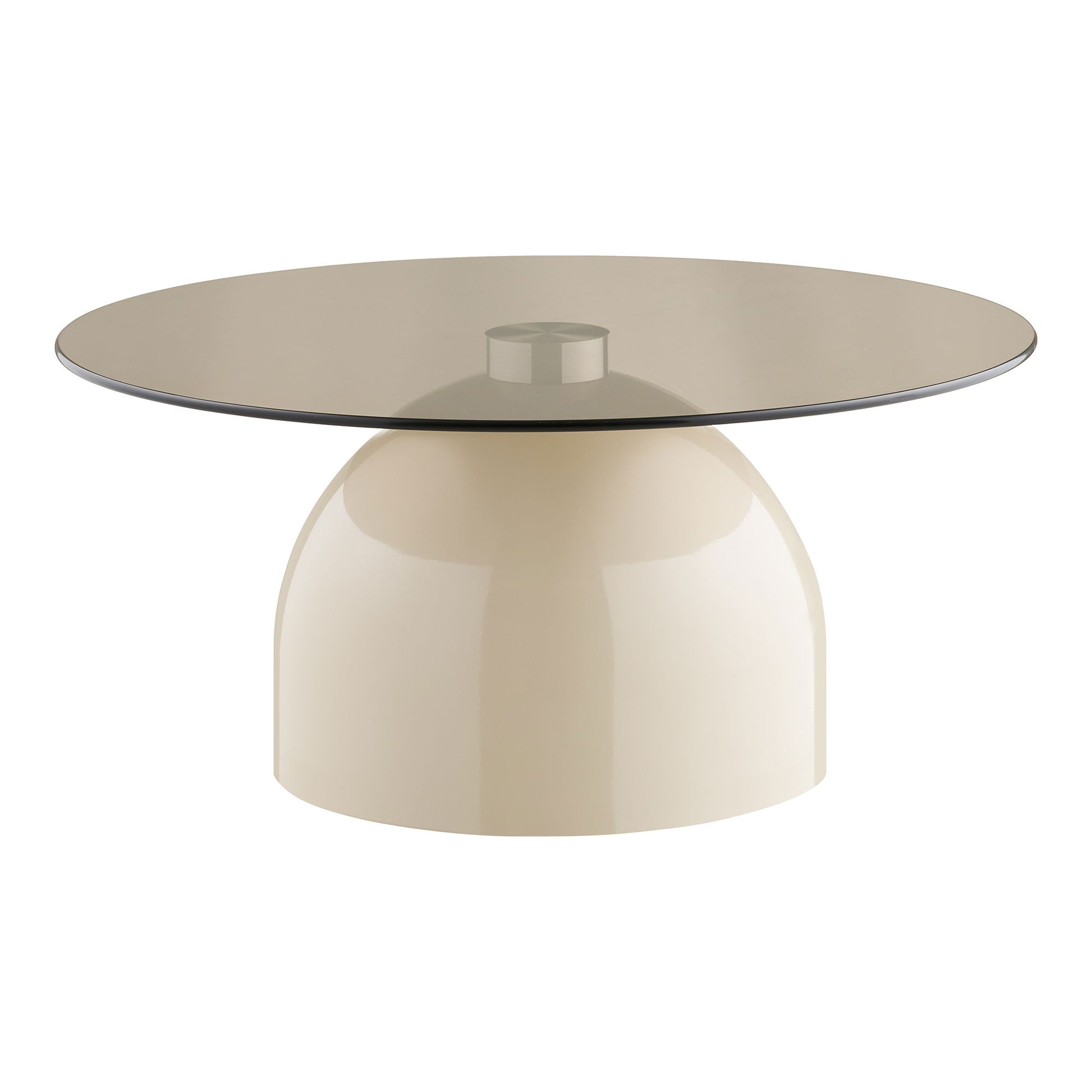 Ravello Sofabord - Sofabord, Hærdet Glas/Metal, Grå/Beige  Ø70X33 Cm ⎮ 5713917042654 ⎮ 2101210 