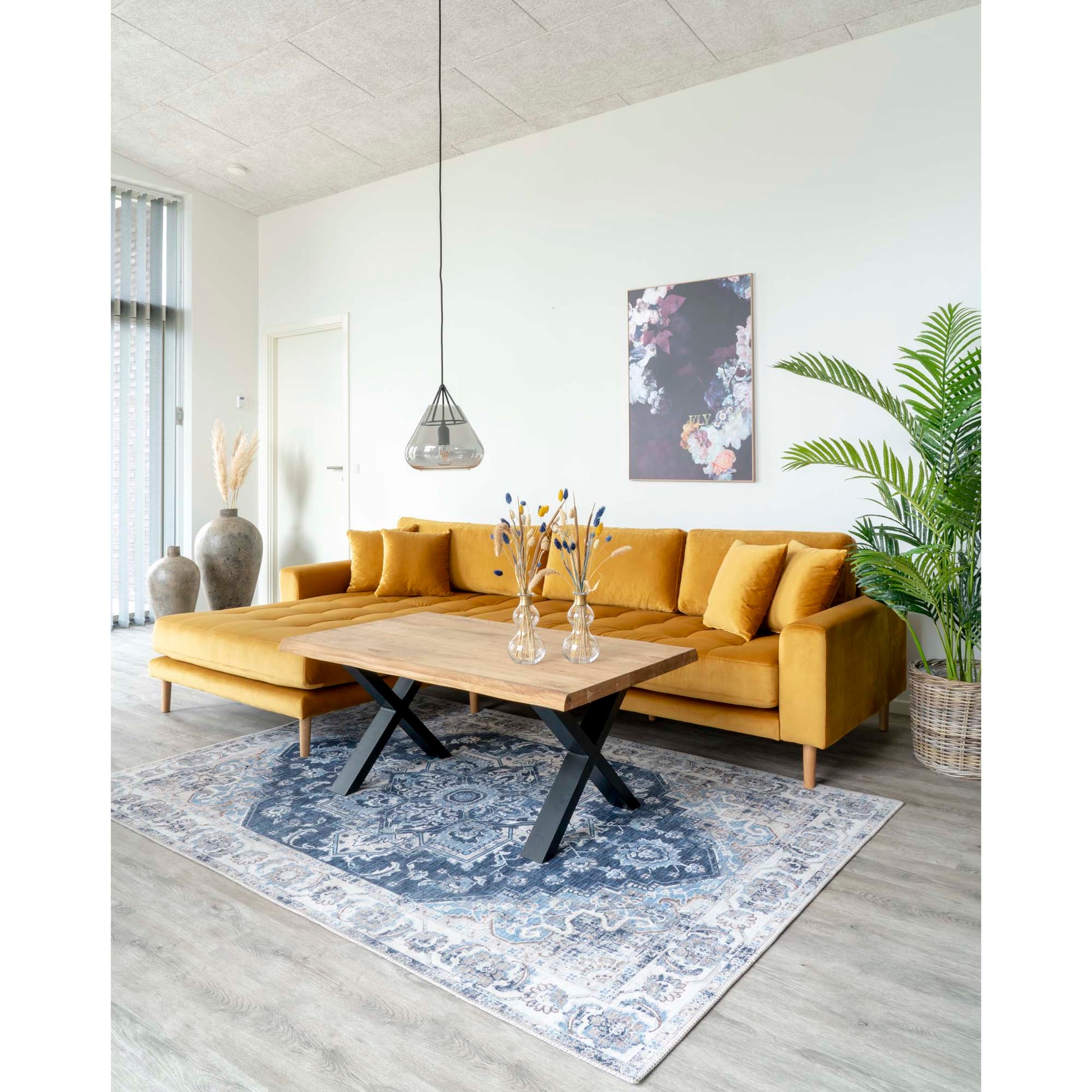 Toulon Sofabord - Sofabord Med Bølget Kant, Egetræ, Natur 70X120X50 Cm ⎮ 5713917005581 ⎮ 2101570 