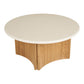 Motril Sofabord - Sofabord, Cement/Askefiner, Hvid/Natur Ø80X37 Cm ⎮ 5713917045624 ⎮ 2101615 