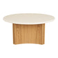 Motril Sofabord - Sofabord, Cement/Askefiner, Hvid/Natur Ø80X37 Cm ⎮ 5713917045624 ⎮ 2101615 