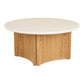Motril Sofabord - Sofabord, Cement/Askefiner, Hvid/Natur Ø80X37 Cm ⎮ 5713917045624 ⎮ 2101615 