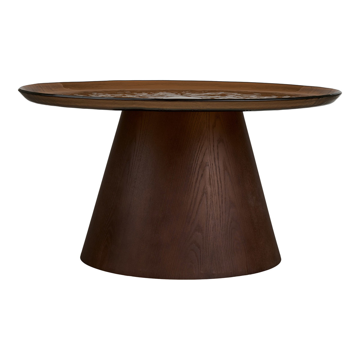 Orvieto Sofabord - Sofabord, Askefiner/Glas, Brun Ø80X42 Cm ⎮ 5713917047369 ⎮ 2101620 