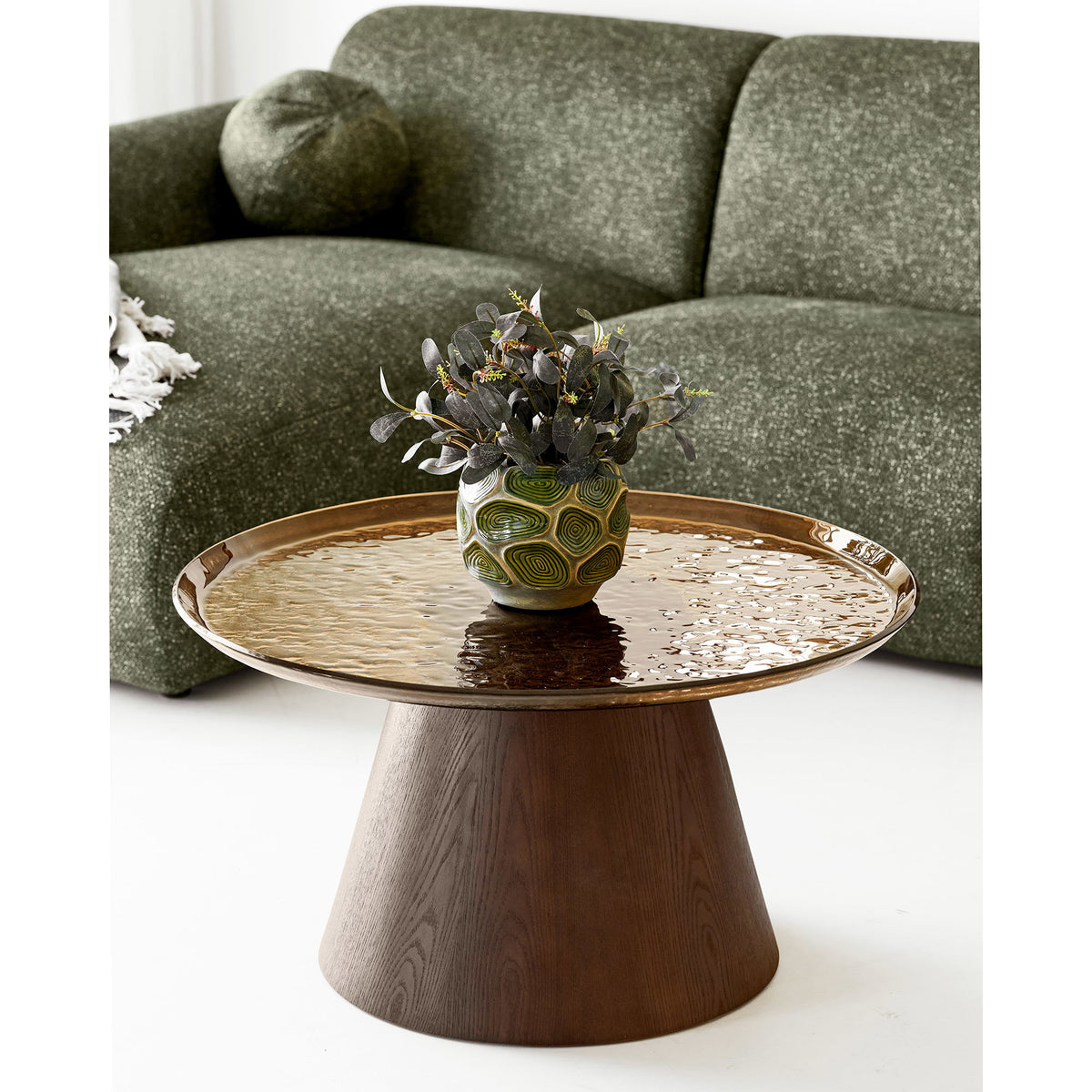 Orvieto Sofabord - Sofabord, Askefiner/Glas, Brun Ø80X42 Cm ⎮ 5713917047369 ⎮ 2101620 