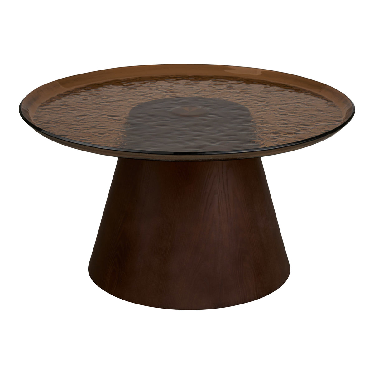 Orvieto Sofabord - Sofabord, Askefiner/Glas, Brun Ø80X42 Cm ⎮ 5713917047369 ⎮ 2101620 