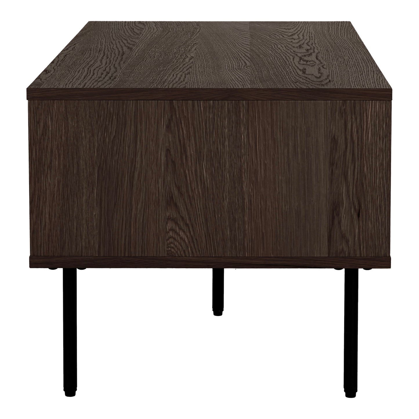 Kyoto Sofabord - Sofabord, 2 Skuffer, Egefiner, Smoked, Sorte Metalben 50X100X45 Cm ⎮ 5713917032501 ⎮ 2102051 