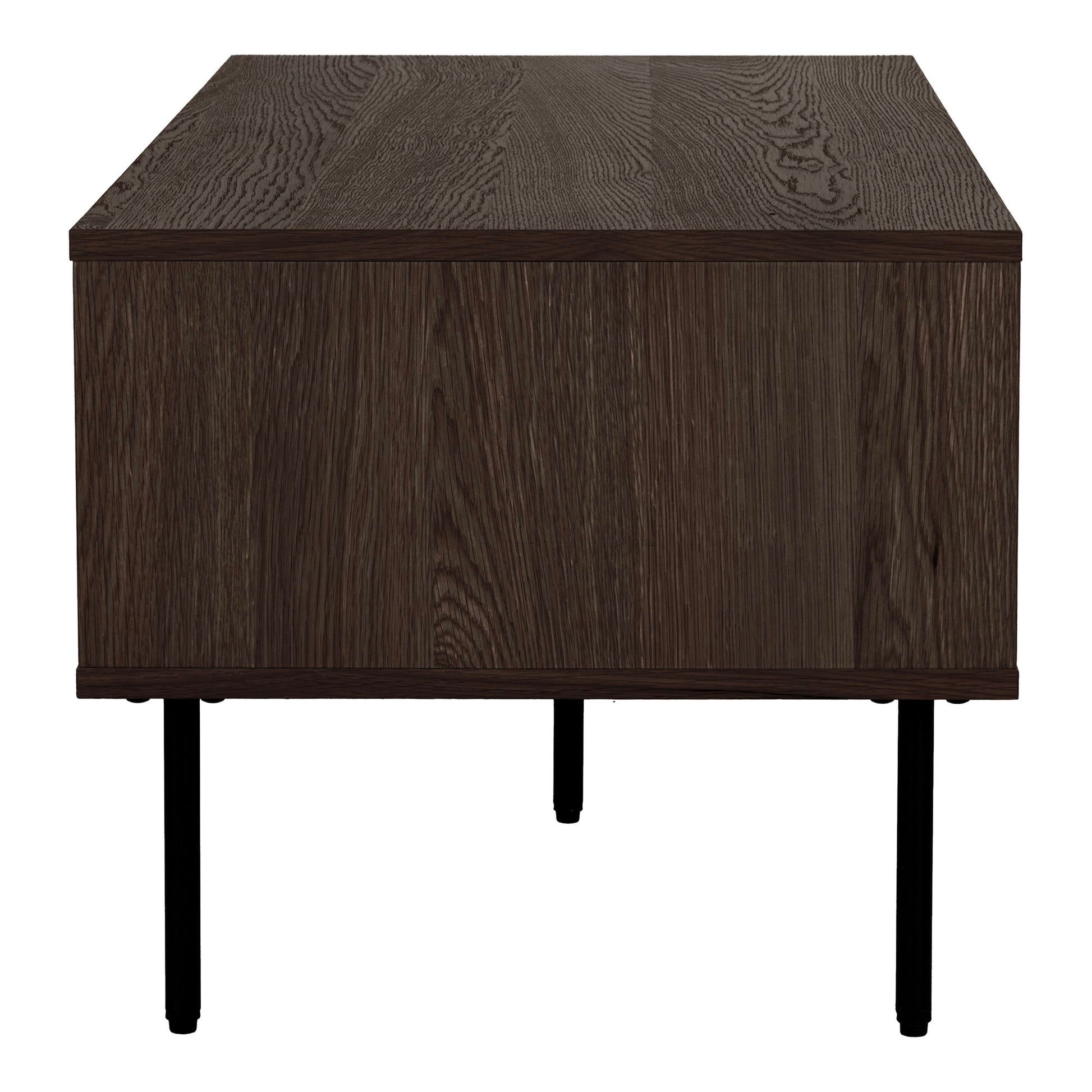 Kyoto Sofabord - Sofabord, 2 Skuffer, Egefiner, Smoked, Sorte Metalben 50X100X45 Cm ⎮ 5713917032501 ⎮ 2102051 