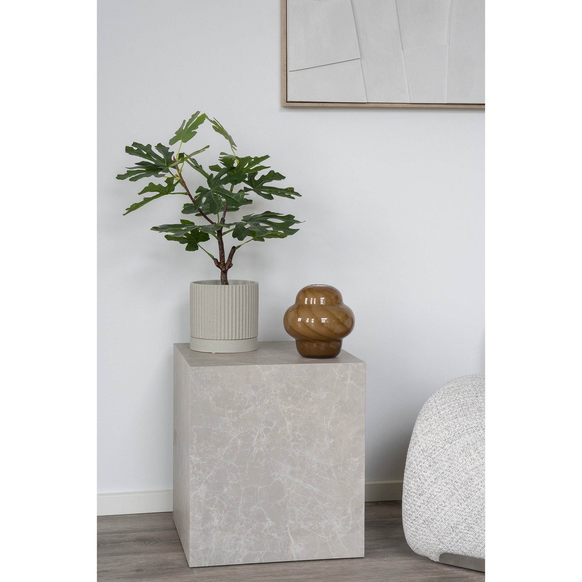 Prague Hjørnebord - Hjørnebord, Marmor Look, Beige 40X40X45 Cm ⎮ 5713917027774 ⎮ 2102060 