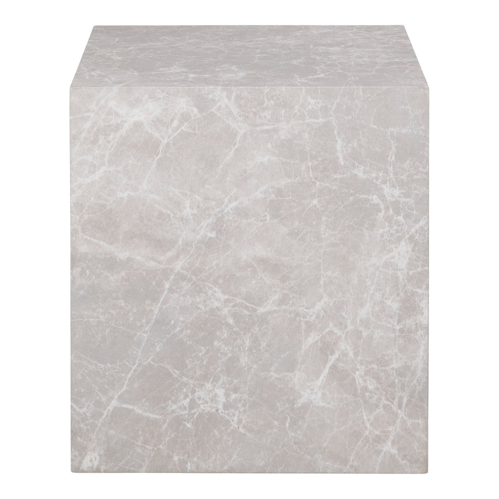 Prague Hjørnebord - Hjørnebord, Marmor Look, Beige 40X40X45 Cm ⎮ 5713917027774 ⎮ 2102060 