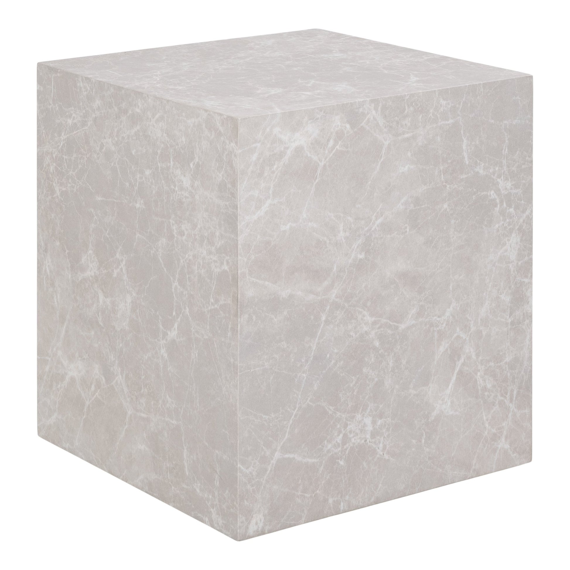 Prague Hjørnebord - Hjørnebord, Marmor Look, Beige 40X40X45 Cm ⎮ 5713917027774 ⎮ 2102060 