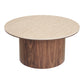 Delphi Sofabord - Sofabord, Keramik Bordplade, Travertin/Mørkebrun Ø80X40 Cm ⎮ 5713917044450 ⎮ 2102193 