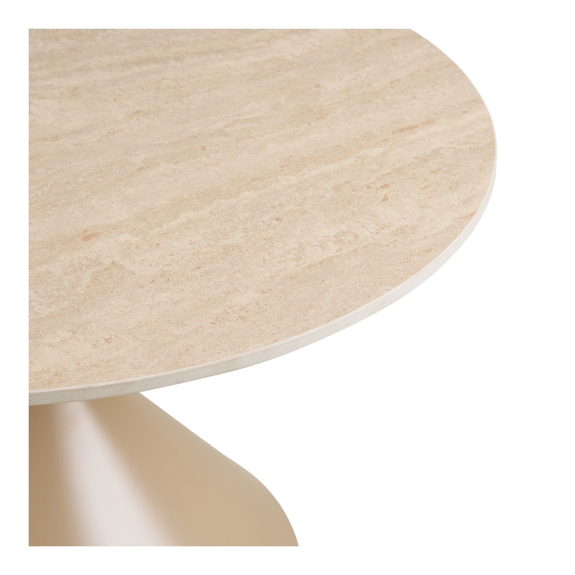Annecy Sofabord - Sofabord, Keramisk Bordplade/Stål, Travertin/Sand Ø70X41 Cm ⎮ 5713917041053 ⎮ 2102196 