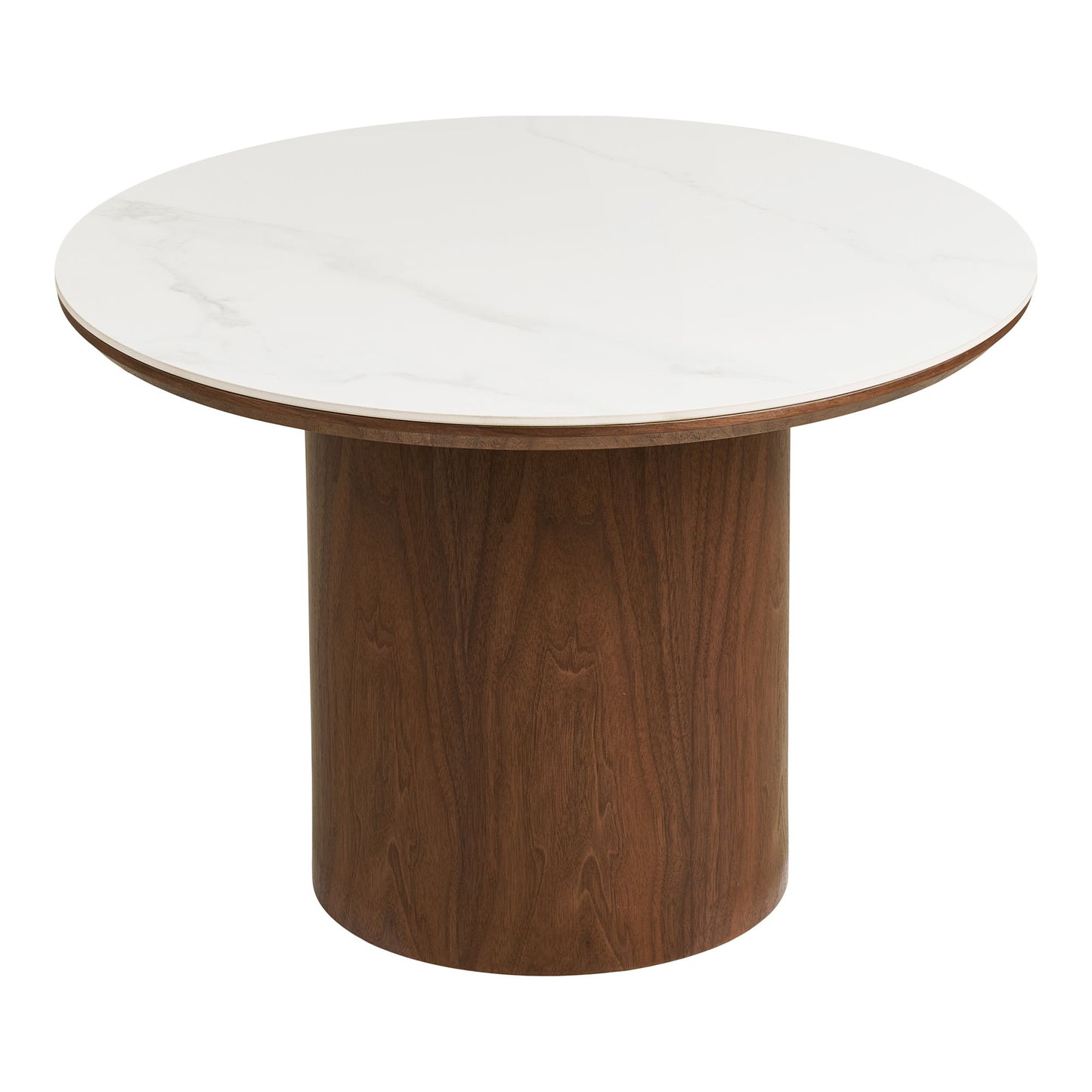 Noli Sofabord - Sofabord, Keramisk Bordplade/Askefiner, Hvid/Mørkebrun Ø60X42 Cm ⎮ 5713917042050 ⎮ 2102197 