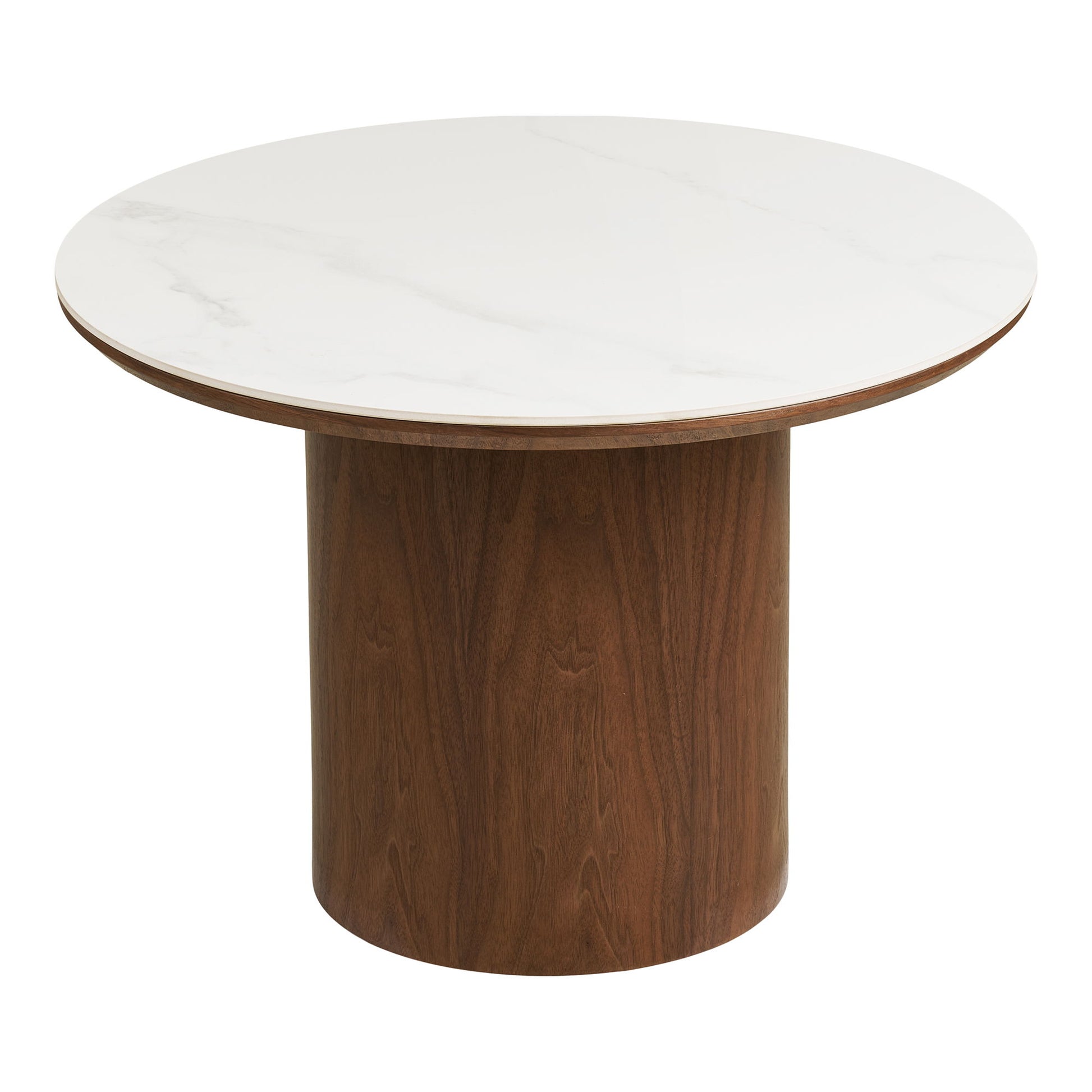 Noli Sofabord - Sofabord, Keramisk Bordplade/Askefiner, Hvid/Mørkebrun Ø60X42 Cm ⎮ 5713917042050 ⎮ 2102197 