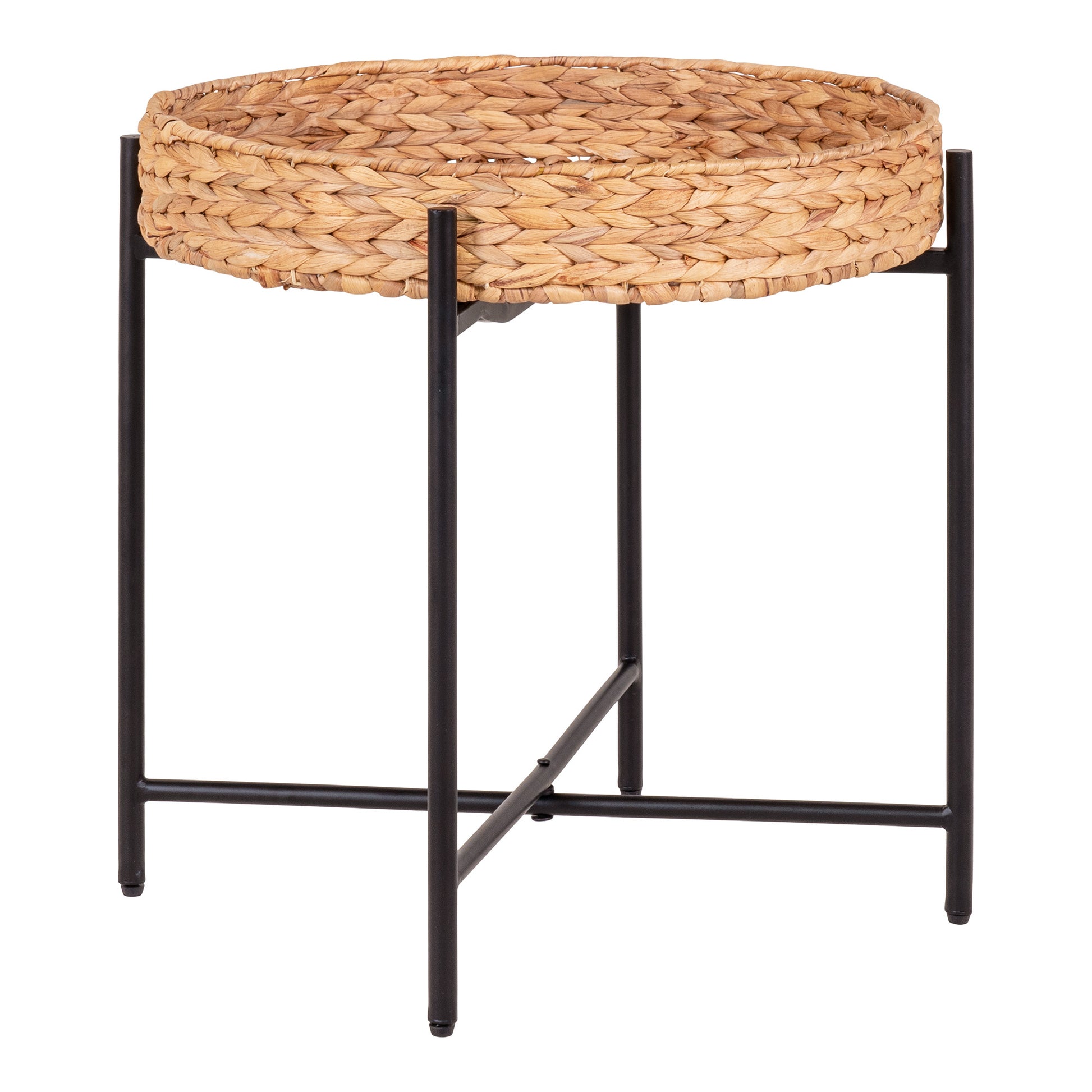 Naro Hjørnebord - Hjørnebord, Metal Og Vandhyacinth Ø50X48,5 Cm ⎮ 5713917022663 ⎮ 2105005 
