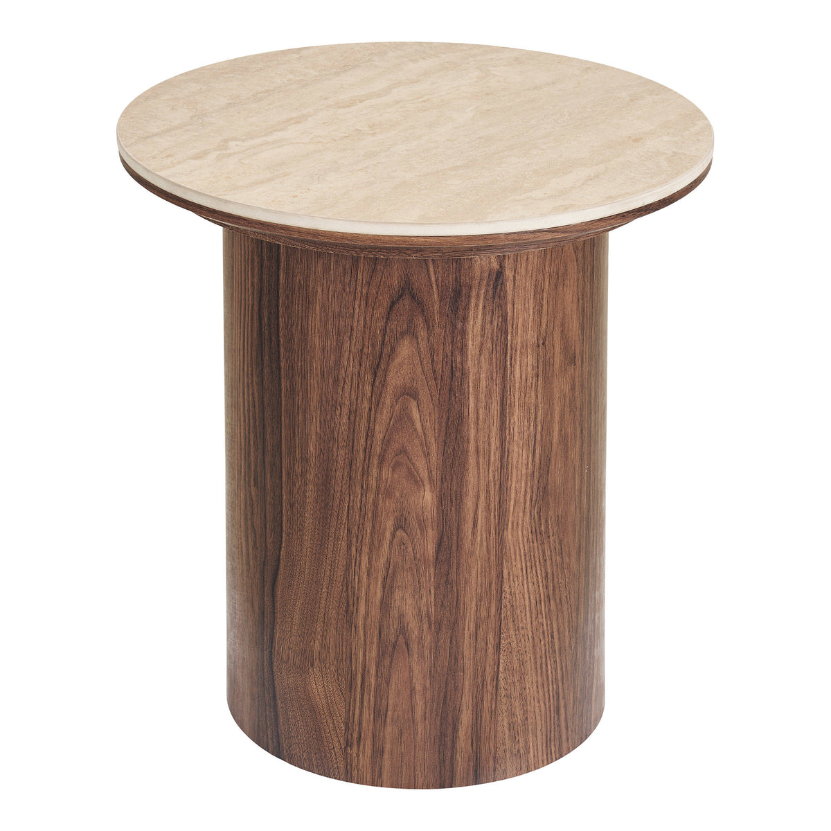 Delphi Hjørnebord - Hjørnebord, Keramik Bordplade, Travertin/Mørkebrun Ø45X50 Cm ⎮ 5713917044443 ⎮ 2151043 