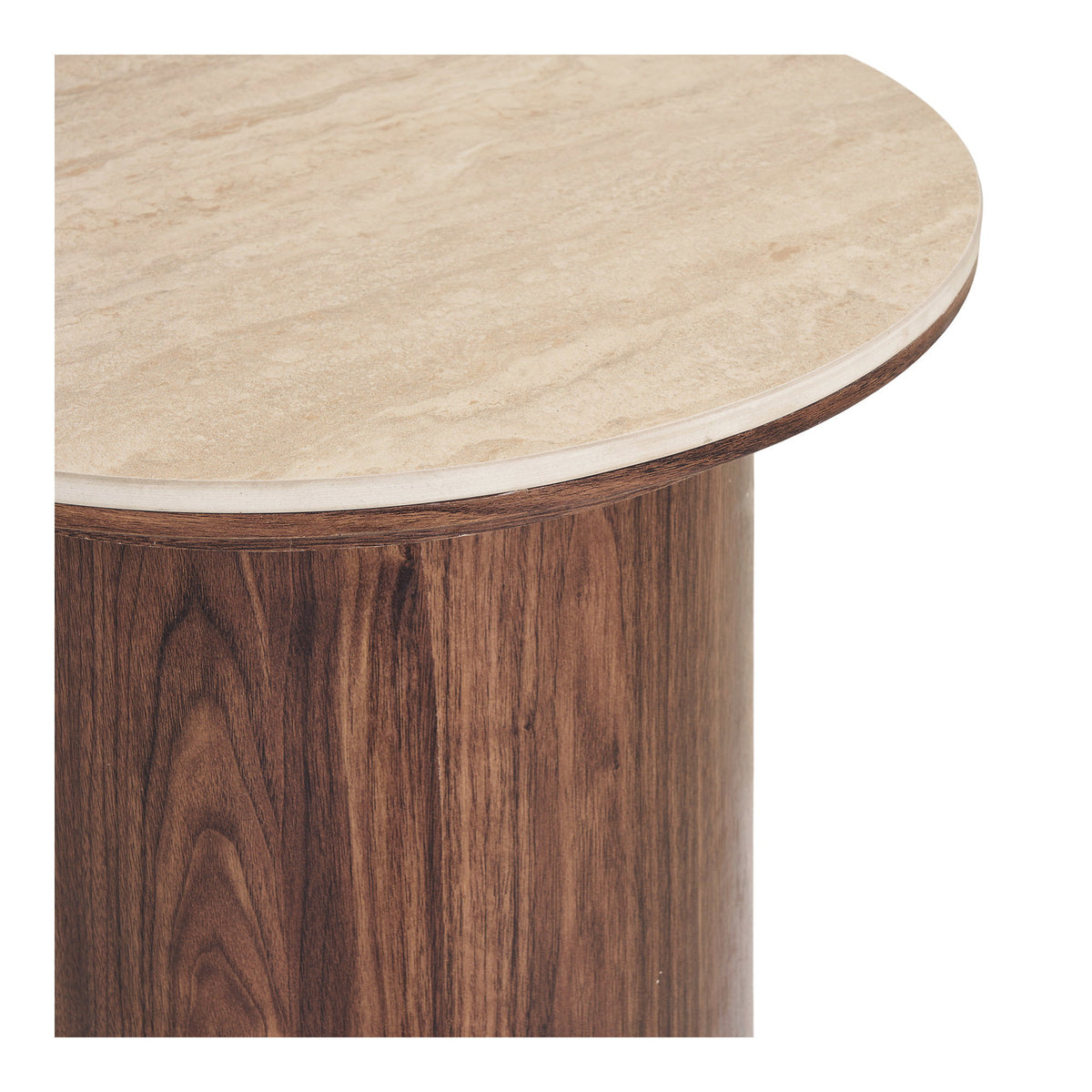 Delphi Hjørnebord - Hjørnebord, Keramik Bordplade, Travertin/Mørkebrun Ø45X50 Cm ⎮ 5713917044443 ⎮ 2151043 