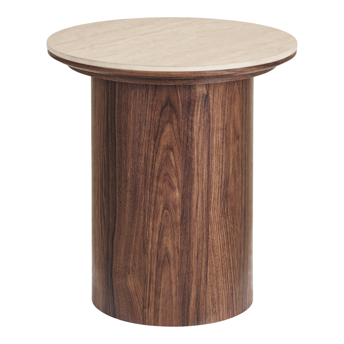 Delphi Hjørnebord - Hjørnebord, Keramik Bordplade, Travertin/Mørkebrun Ø45X50 Cm ⎮ 5713917044443 ⎮ 2151043 