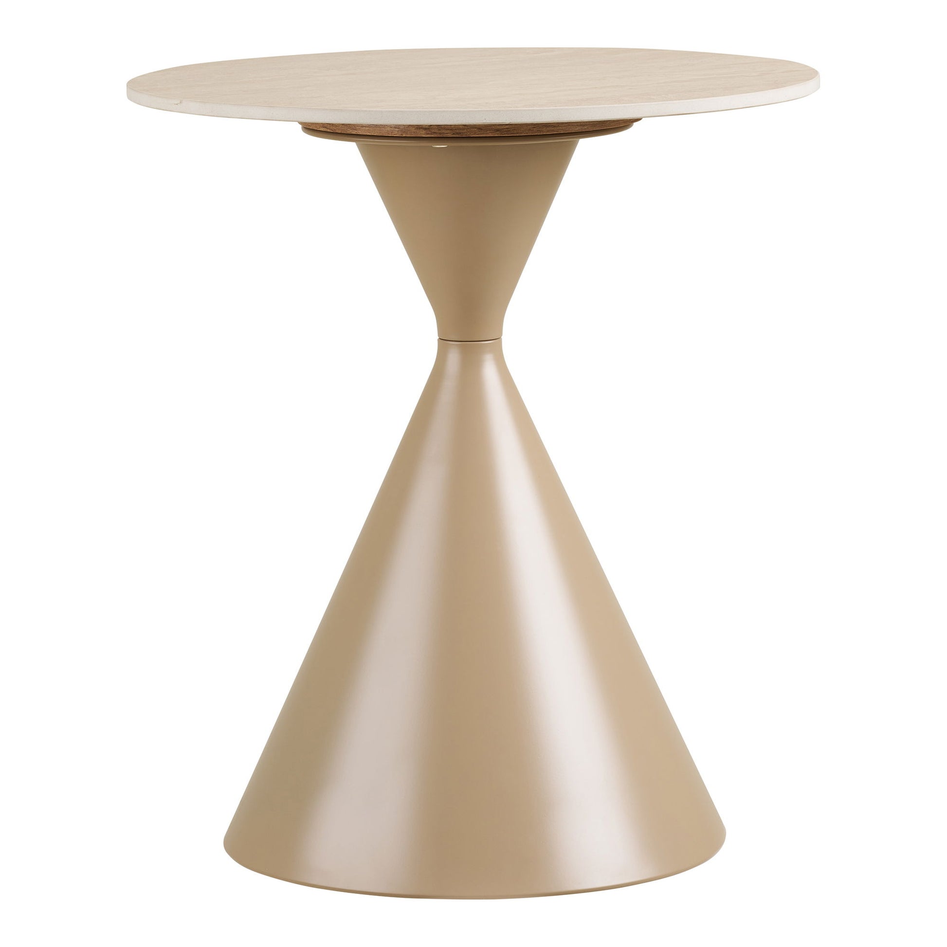 Annecy Hjørnebord - Hjørnebord, Keramisk Bordplade/Stål, Travertin/Sand Ø50X56 Cm ⎮ 5713917041046 ⎮ 2151070 