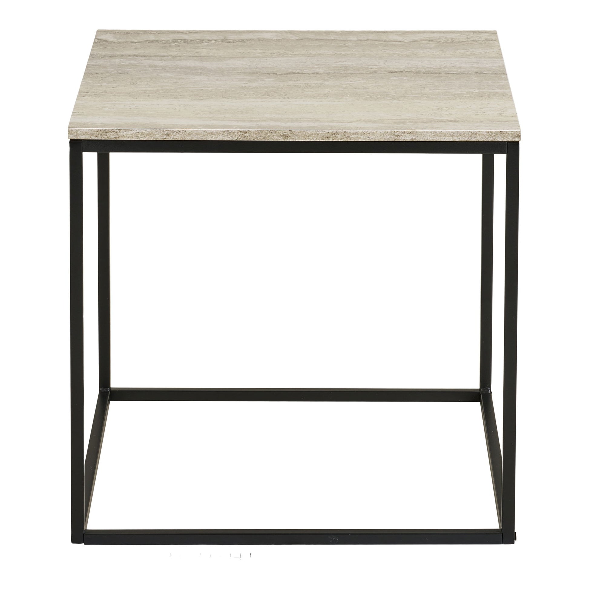 Vita Hjørnebord - Hjørnebord, Travertin Look, Sort Stel 45X45X45 Cm ⎮ 5713917038411 ⎮ 2151402 