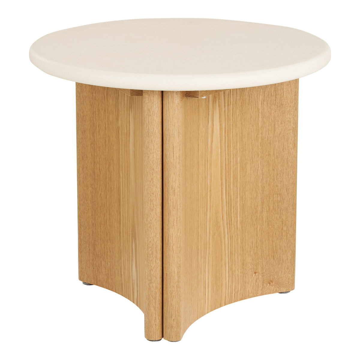 Motril Hjørnebord - Hjørnebord, Cement/Askefiner, Hvid/Natur Ø50X45 Cm ⎮ 5713917045617 ⎮ 2151600 