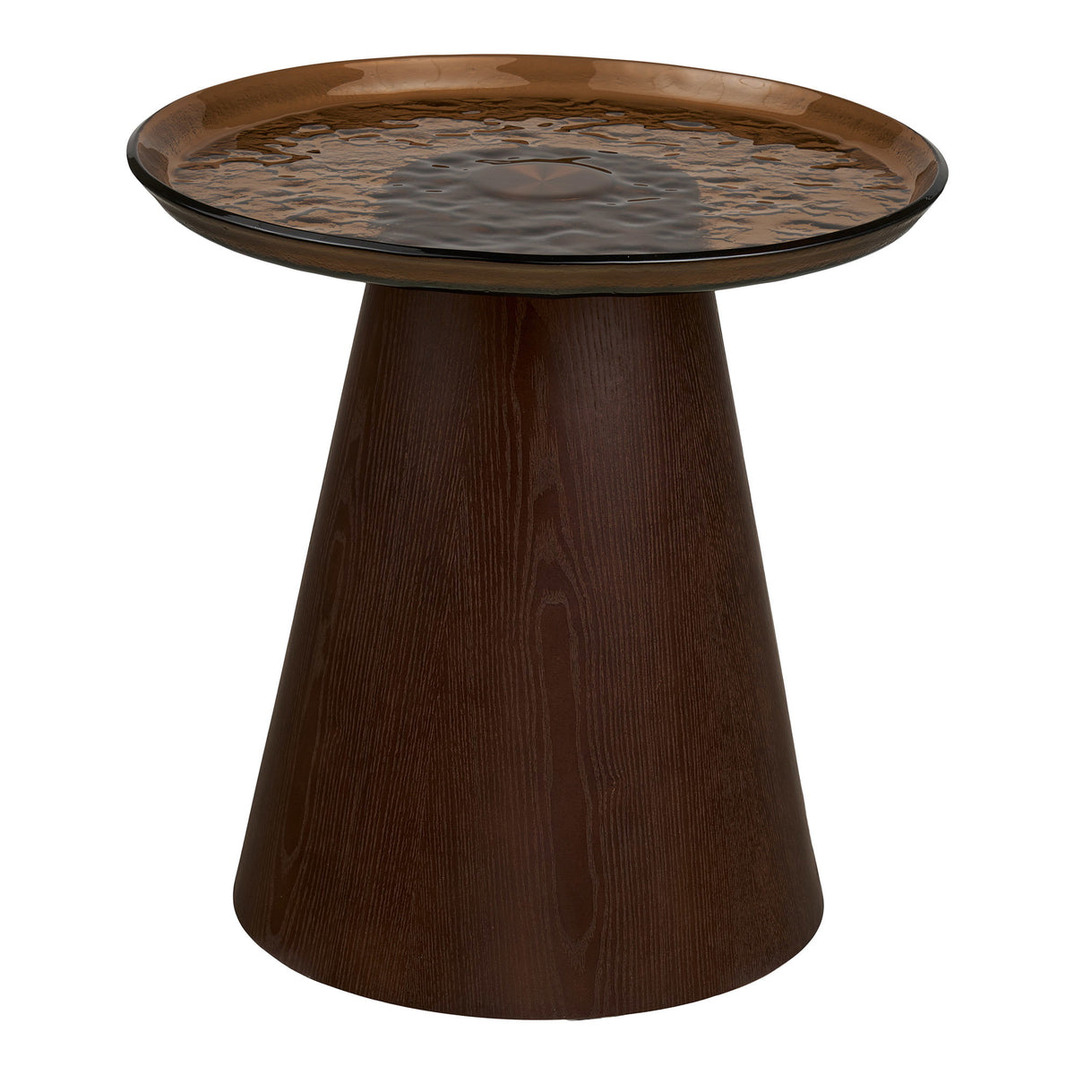 Orvieto Hjørnebord - Hjørnebord, Askefiner/Glas, Brun Ø50X48 Cm ⎮ 5713917047383 ⎮ 2151601 
