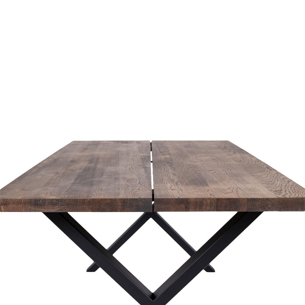 Montpellier Spisebord - Spisebord, Smoked Olieret Eg Med Lige Kant, Forberedt Til Tillægsplader 95X200Xh75 Cm ⎮ 5713917001583 ⎮ 2201292 
