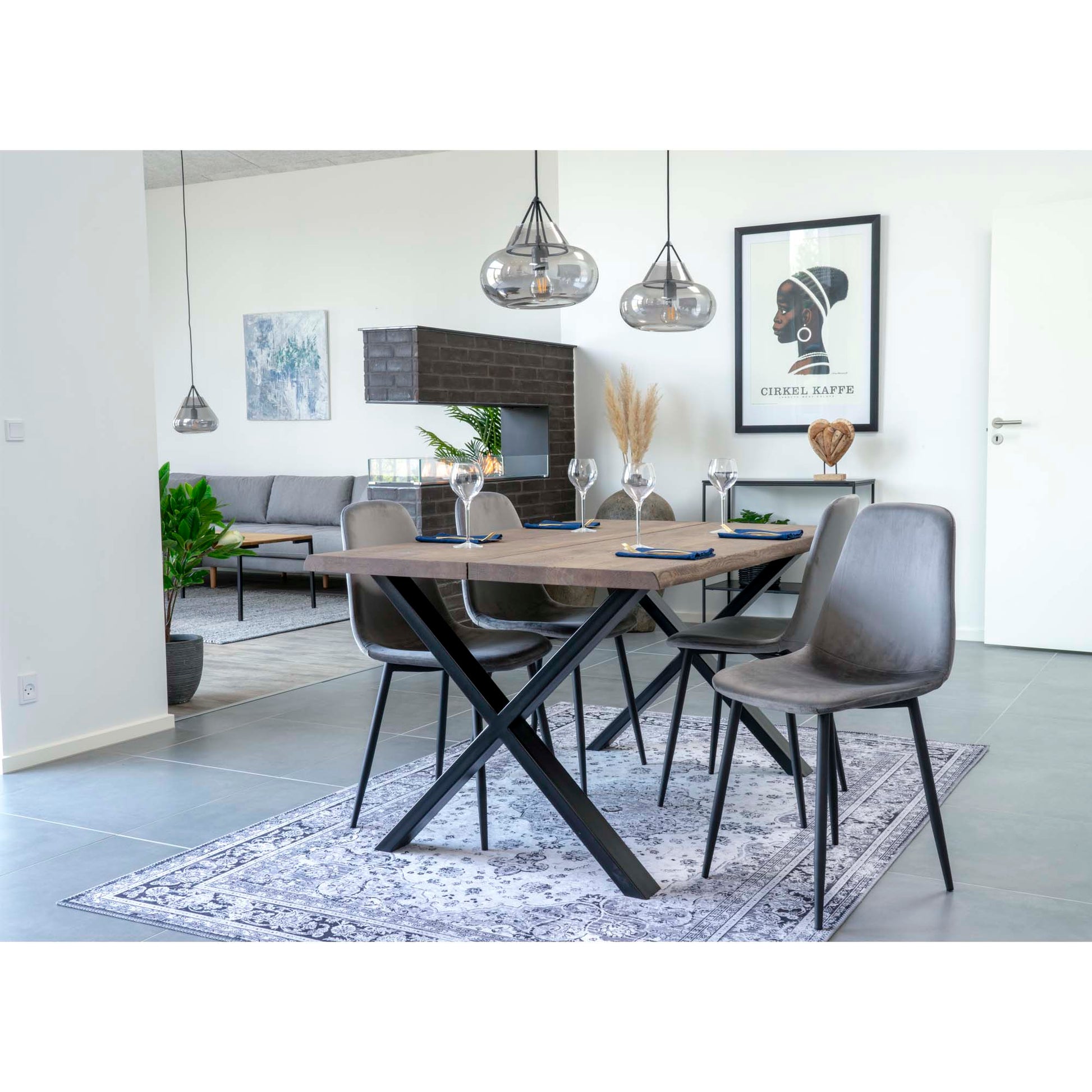 Toulon Spisebord - Spisebord Med Bølget Kant, Egetræ, Smoked, Forberedt Til Tillægsplader<Br>95X140X75 Cm ⎮ 5713917004935 ⎮ 2201490 