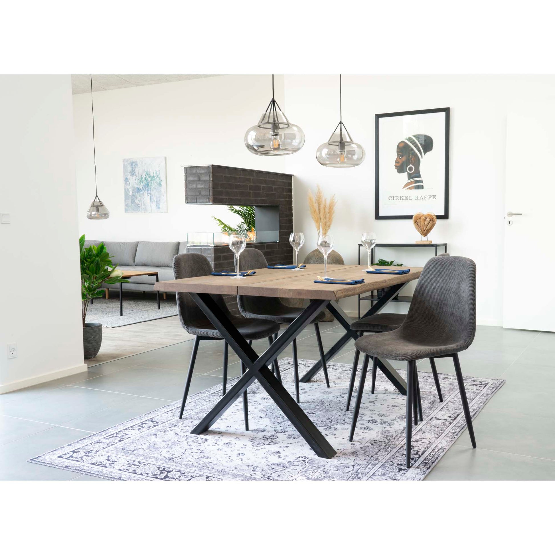 Toulon Spisebord - Spisebord Med Bølget Kant, Egetræ, Smoked, Forberedt Til Tillægsplader<Br>95X140X75 Cm ⎮ 5713917004935 ⎮ 2201490 