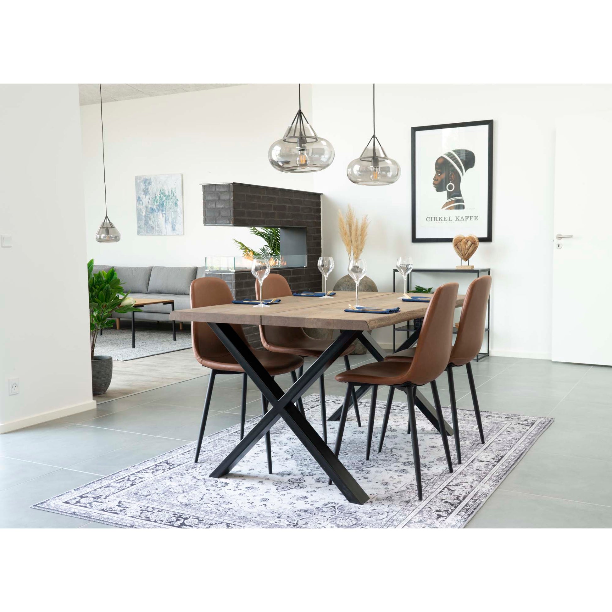 Toulon Spisebord - Spisebord Med Bølget Kant, Egetræ, Smoked, Forberedt Til Tillægsplader<Br>95X140X75 Cm ⎮ 5713917004935 ⎮ 2201490 