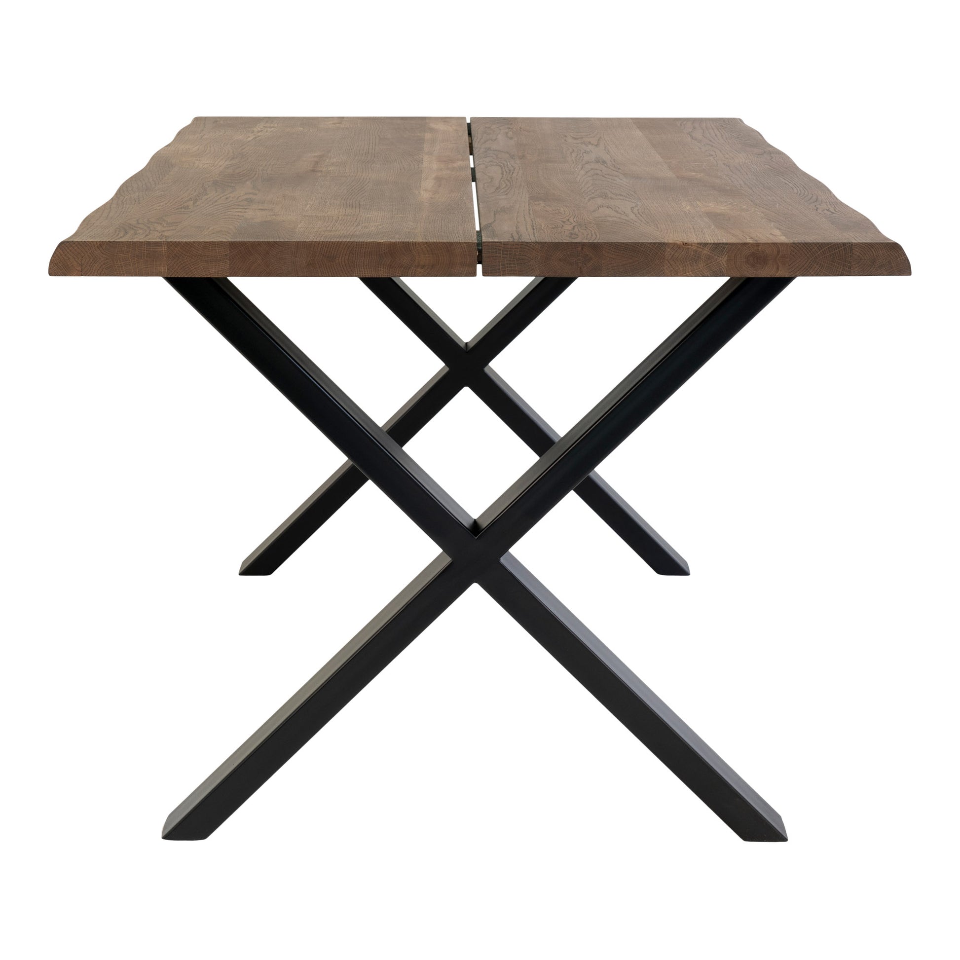 Toulon Spisebord - Spisebord Med Bølget Kant, Egetræ, Smoked, Forberedt Til Tillægsplader<Br>95X140X75 Cm ⎮ 5713917004935 ⎮ 2201490 